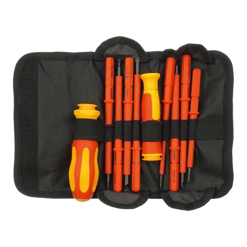 Набор диэлектрических отвёрток в чехле 6126 (2 ручки с насадками PH0, PH1, PH2, -3, -5, -6, T15, T20) фото 4 Набор диэлектрических отвёрток в чехле 6126 (2 ручки с насадками PH0, PH1, PH2, -3, -5, -6, T15, T20) фото 4