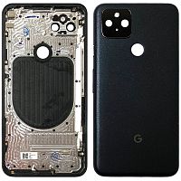 Задняя крышка Google Pixel 5 (черная оригинал 100% со стеклом камеры)