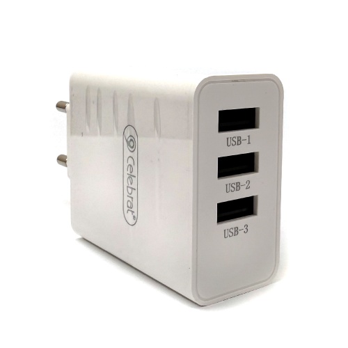 Мережевий адаптер Celebrat C-H9 3USB 30W білий фото 2
