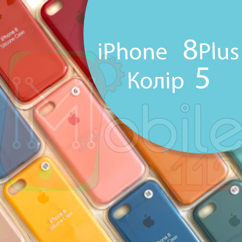 Чехол Silicone case для iPhone 7 Plus, iPhone 8 Plus оригинал (голубой sea blue №5)