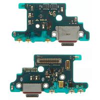 Шлейф Samsung Galaxy S20+ Plus G985F G986F с разъемом зарядки и микрофоном - нижняя плата (AAA)