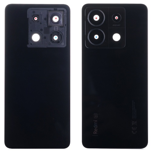 Задня кришка Xiaomi Redmi Note 13 Pro 5G (чорна оригінал Китай зі склом камери)