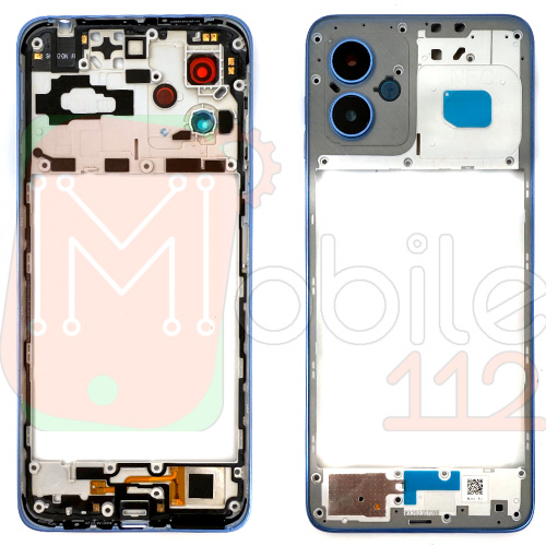 Рамка корпуса Motorola Moto G14 XT2341 (блакитна зі склом камери)