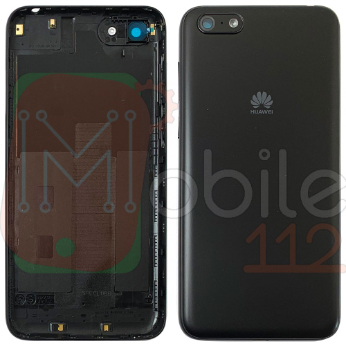 Задня кришка Huawei Y5 2018 DRA-L21 LX3, Y5 Prime 2018 DRA-LX2 (чорна оригінал Китай зі склом камери)