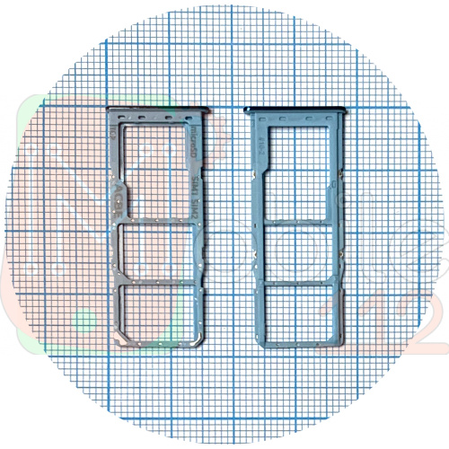 Держатель Sim карты Samsung Galaxy A32 4G A325F (синий на 2 SIM + Micro SD)