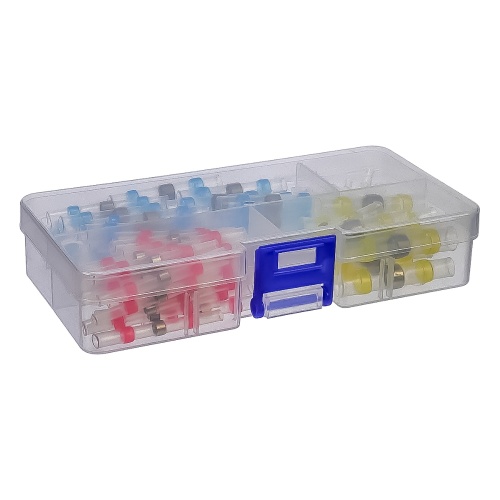 Термозбіжні гільзи з припоєм і клеєм, набір 100 шт, у пластиковому боксі фото 3 Термозбіжні гільзи з припоєм і клеєм, набір 100 шт, у пластиковому боксі фото 3