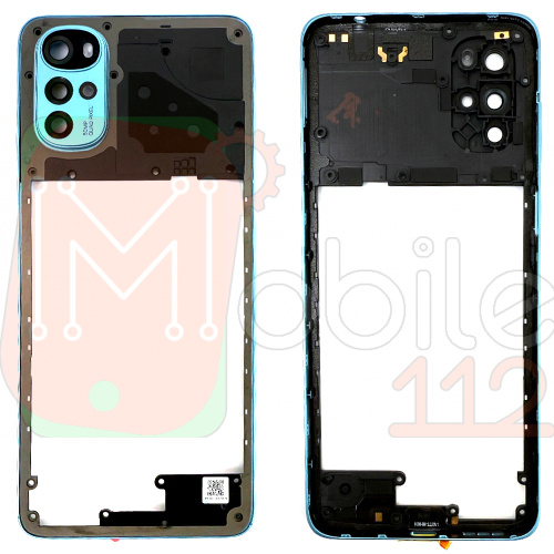 Рамка корпусу Motorola Moto G22 XT2231-2 (блакитна зі склом камери)