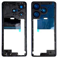 Рамка корпусу Tecno Spark 10 Pro KI7 (чорна без скла камери)