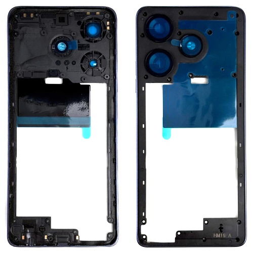 Рамка корпусу Tecno Spark 10 Pro KI7 (чорна без скла камери)