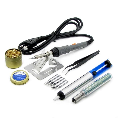 Паяльний набір в кейсі WEP 947-II (паяльник 60W, рег. t 200-450 гр C, жала 900M 6шт, інструменти та розхідники) фото 2