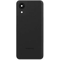 Задня кришка Samsung Galaxy A03 Core A032F (чорна оригінал Китай зі склом камери)