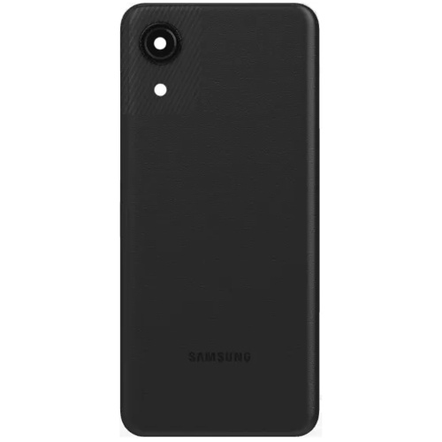 Задня кришка Samsung Galaxy A03 Core A032F (чорна оригінал Китай зі склом камери)