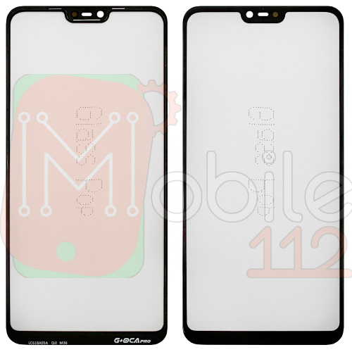 Стекло дисплея Xiaomi Mi 8 Lite, Mi8 Lite, Mi 8X  M1808D2TG (OCA Pro с пленкой)