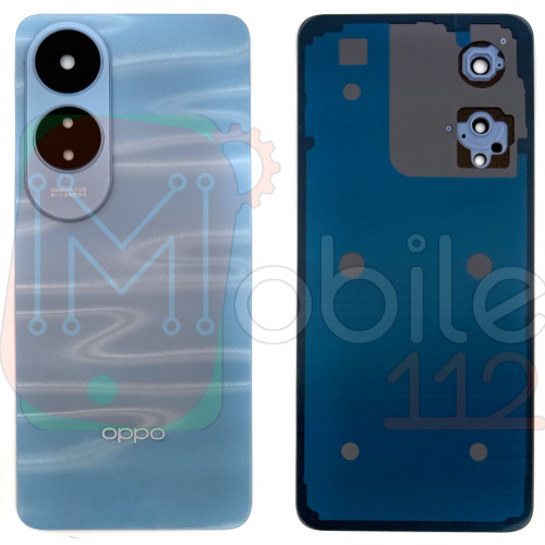 Задня кришка Oppo A60 CPH2631 (блакитна оригінал Китай зі склом камери)
