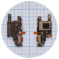 Шлейф Xiaomi Redmi Note 13 Pro 5G, Poco X6 з роз'ємами Sim-карти, зарядки та мікрофоном - нижня плата (оригінал Китай)