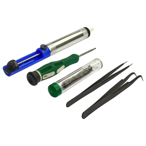 Паяльний набір в пеналі Aida A-806 (паяльник 60W, рег. t 200-450 гр C, жала 900M 6шт, інструменти та розхідники) фото 3