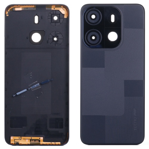 Задня кришка Tecno Pop 7 (чорна зі склом камери)