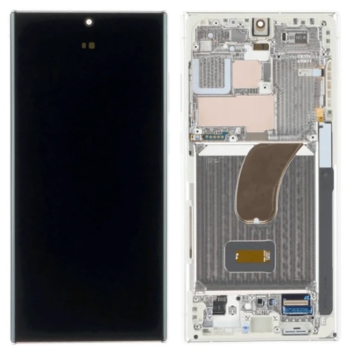 Дисплей Samsung Galaxy S23 Ultra 5G S918 з тачскріном (оригінал OEM SP із кремовою рамкою)