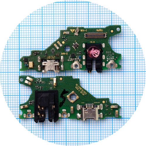 Шлейф Huawei P Smart Plus INE-LX1, Nova 3i з роз'ємом зарядки та навушників, мікрофоном - нижня плата (оригінал Китай)