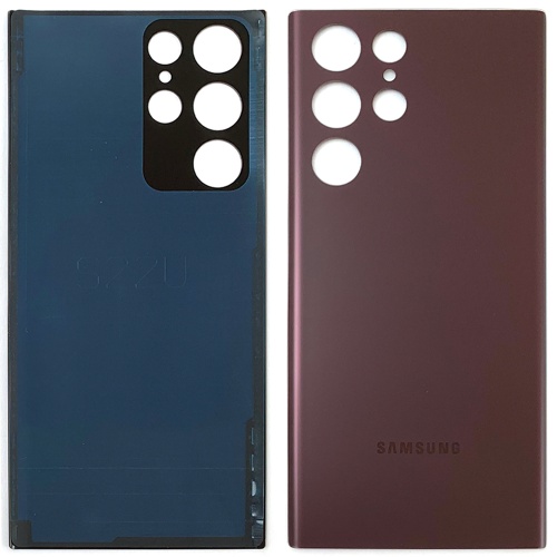 Задня кришка Samsung Galaxy S22 Ultra 5G S908 (бордова оригінал Китай) фото 2