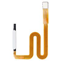 Шлейф Samsung Galaxy A03s A037F з кнопкою включення та сканером відбитка пальця (білий оригінал Китай)