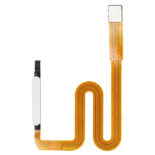 Шлейф Samsung Galaxy A03s A037F з кнопкою включення та сканером відбитка пальця (білий оригінал Китай)