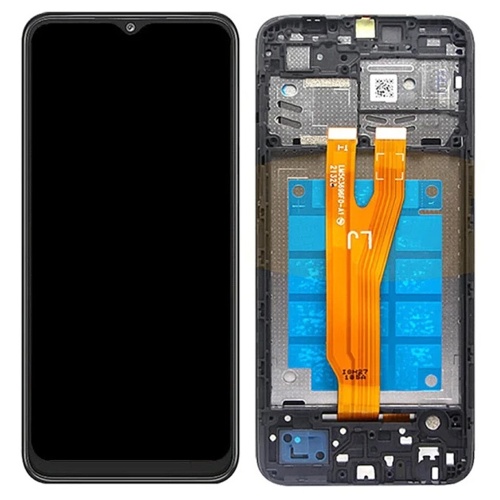 Дисплей Samsung Galaxy A03 Core A032F (трійний шлейф) з тачскріном (оригінал 100% Service Pack з рамкою)