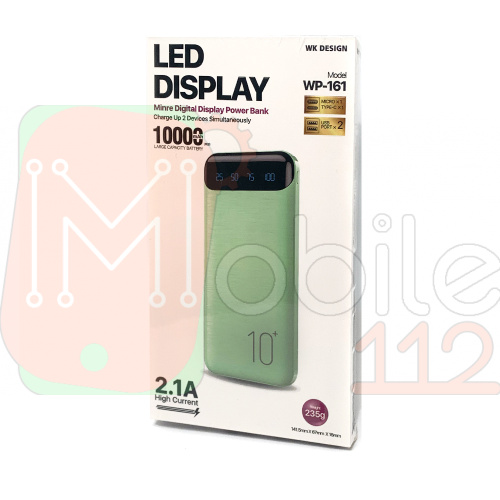 Power Bank Павербанк Wekome wk design WP-161 10000mAh Зелений фото 2