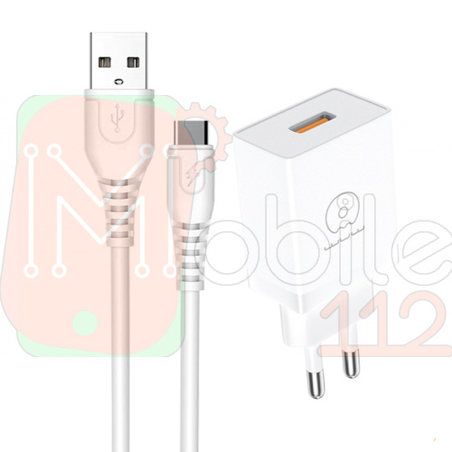 Зарядное устройство WUW-T66 2A USB-Type-C (белое)