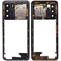 Рамка корпусу Infinix Zero 5G 2023 (чорна зі склом камери)