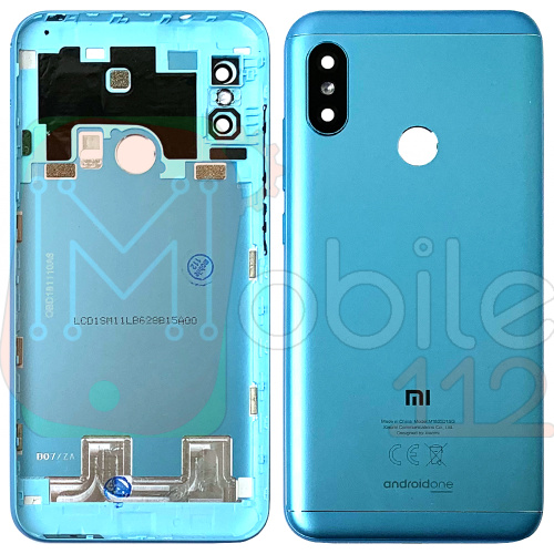 Задняя крышка Xiaomi Mi A2 Lite, Redmi 6 Pro M1805D1SG (синяя оригинал 100% со стеклом камеры)