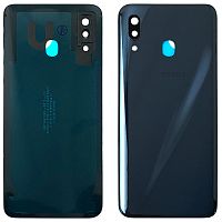 Задняя крышка Samsung Galaxy A30 2019 A305F (черная оригинал Китай со стеклом камеры)