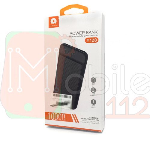 Power Bank Павербанк WUW Y128 Double USB, micro+Type-C 2.1A 10000mAh