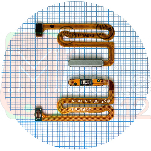 Шлейф Samsung Galaxy M13 M135F з кнопкою включення та сканером відбитка (зелений)