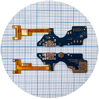 Шлейф Tecno Pop 2F B1F з роз'ємами зарядки та навушників, мікрофоном - нижня плата (AAA)