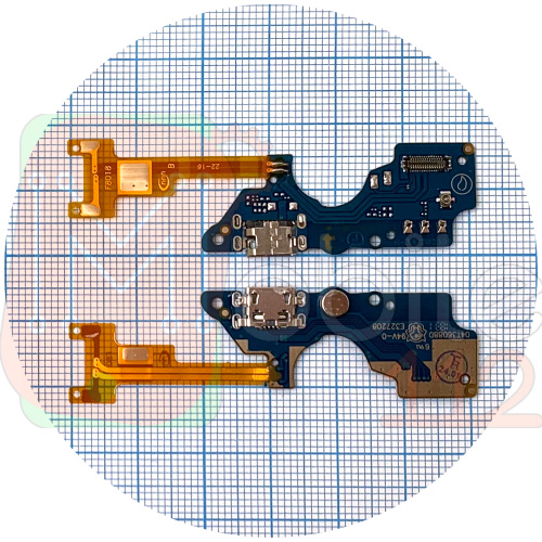 Шлейф Tecno Pop 2F B1F с разъемами зарядки и наушников, микрофоном - нижняя плата (AAA)