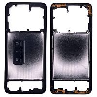 Рамка корпусу Vivo V20 SE (чорна зі склом камери)