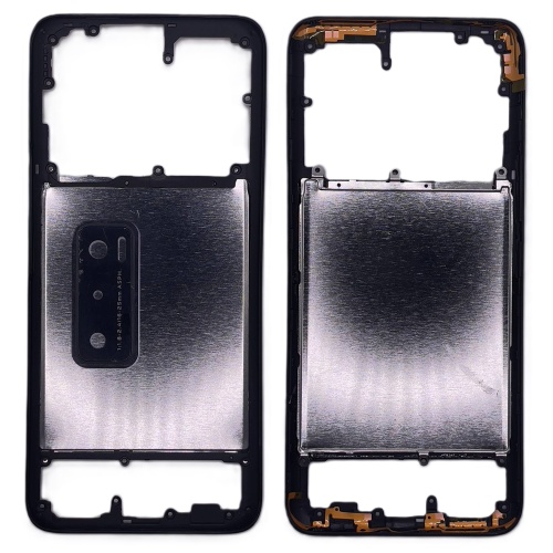 Рамка корпусу Vivo V20 SE (чорна зі склом камери)