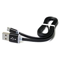 Кабель зарядки Noodle (Локшина) USB - Micro USB 1м 2 А (чорний)