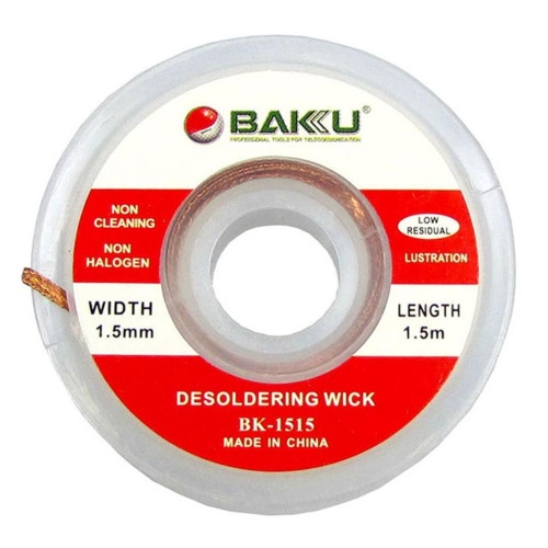 Очищувач припою Baku BK-1515 (червона етикетка, 1.5mm x 0.75m)