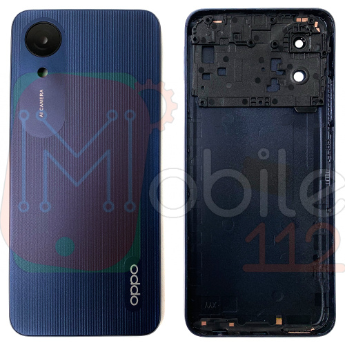 Задняя крышка Oppo A17k CPH2471 (синяя оригинал Китай со стеклом камеры)
