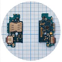 Шлейф Samsung Galaxy S24+ Plus S926 с разъемами Sim-карты, зарядки и микрофоном - нижняя плата (оригинал Китай)