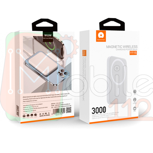Power Bank Павербанк MagSafe WUW Y115 3000mAh з магнітною бездротовою зарядкою фото 3