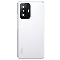 Задняя крышка Xiaomi 11T, 11T Pro (белая со стеклом камеры)