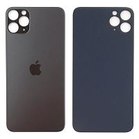 Задняя крышка Apple iPhone 11 Pro Max (серая AAA с большим отверстием)