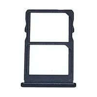 Держатель Sim карты Meizu Pro 7, Pro 7 Plus (черный на 2 SIM)