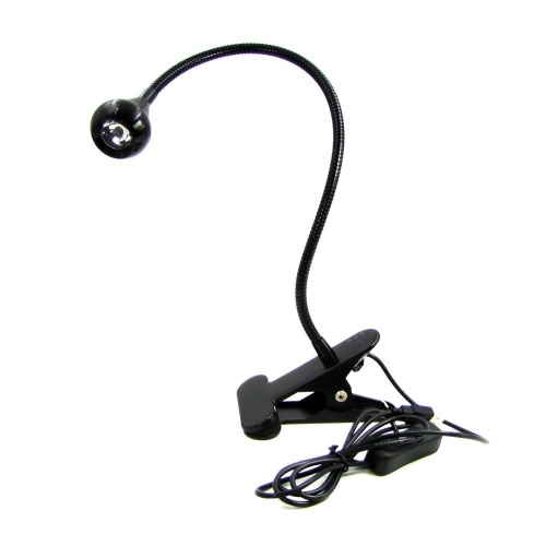 Лампа ультрафіолетова на гнучкій нозі з затискачем AD-016 (живлення від USB 5V)