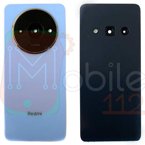 Задня кришка Xiaomi Redmi A3 (блакитна оригінал Китай зі склом камери)