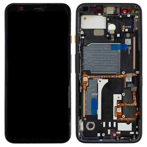 Дисплей Google Pixel 4 G020I з тачскріном (оригінал Китай з білою рамкою та помаранчевою кнопкою)