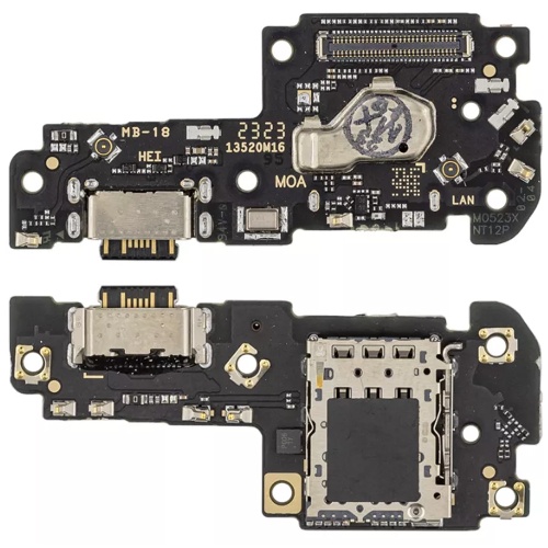 Шлейф Xiaomi Poco X5 Pro, Redmi Note 12 Pro 5G з роз'ємом зарядки, SIM-карти та мікрофоном - нижня плата (оригінал Китай)